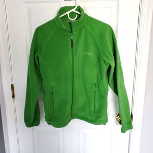 Columbia Women's Fleece zip up jacket. Size medium. Green,